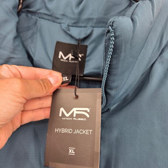MACK RUSSO NEW XL BLUE ZIP UP LONG SLEEVE POLYESTER FILLED HYBRID JACKET - Picture 4 of 6